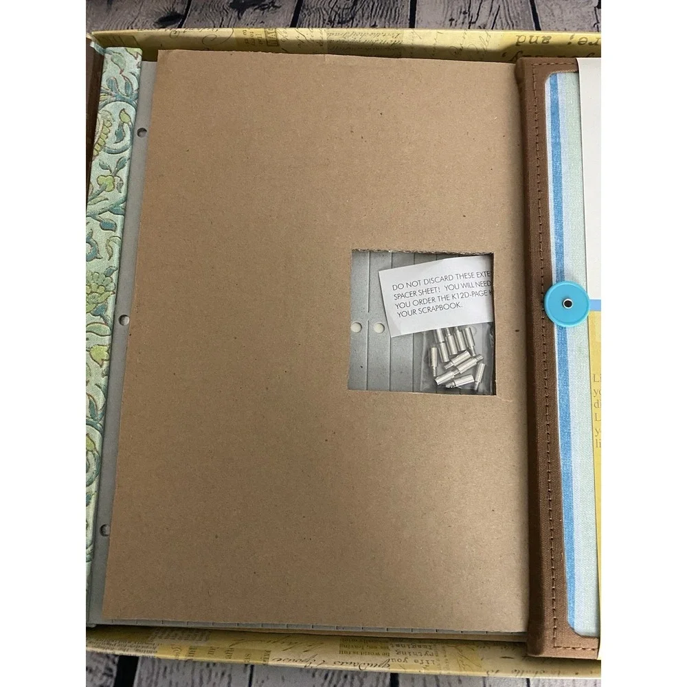 K & Company Scrapbook Photo Album 12x12 20 Top Loading Green Blue Floral